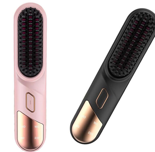 Negative Ion Cordless Hot Comb Hair Straightener - Professional Frizz Control, Fast Heat-Up, Multi-Temperature, Portable | Wowcher